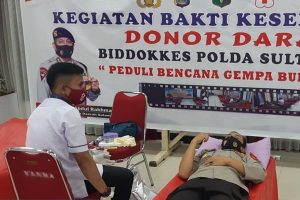 Bantu Korban Gempa Sulbar, Polda Sulteng Targetkan 300 Kantong Darah