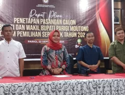KPU Parigi Moutong Tetapkan Empat Paslon di Pilkada Serentak