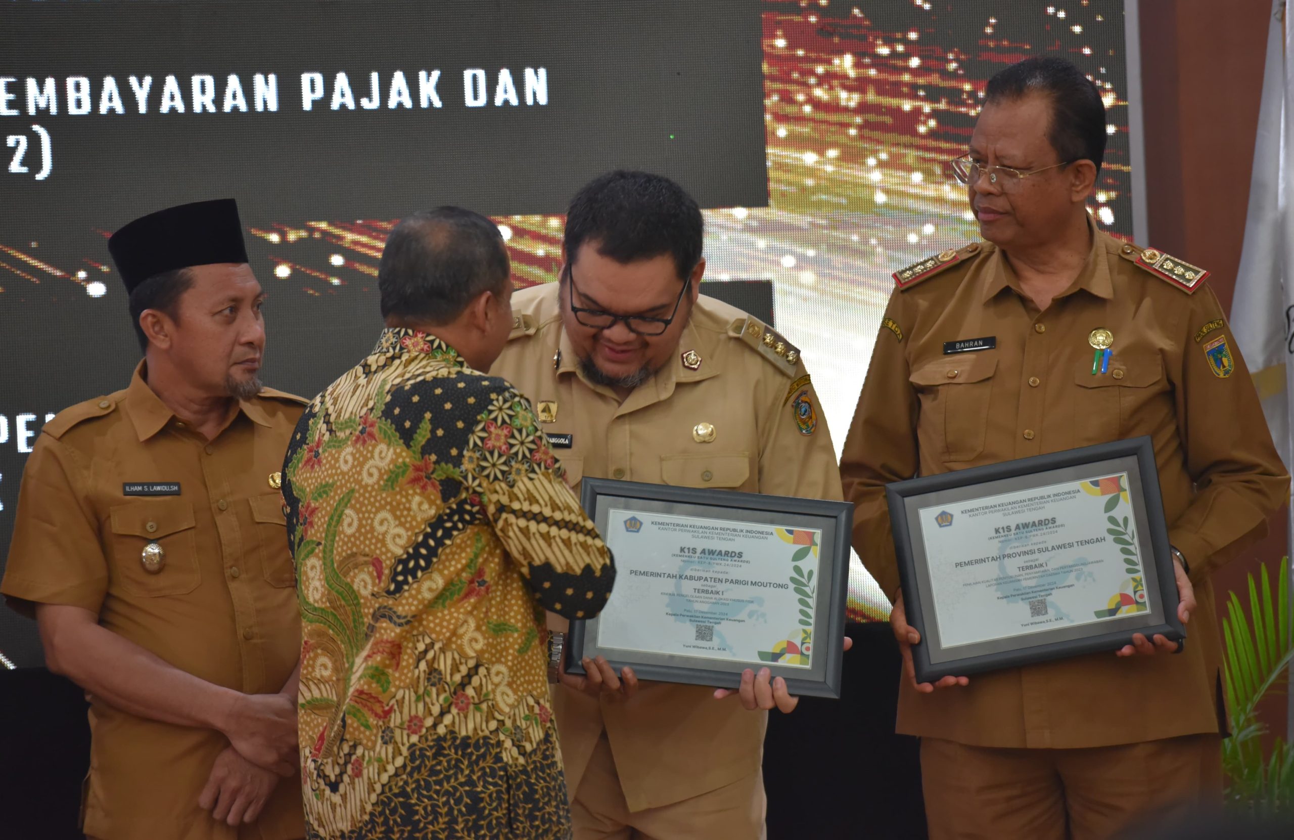 Pemda Parigi Moutong Raih Dua Penghargaan Bergengsi di K1S Awards 2024