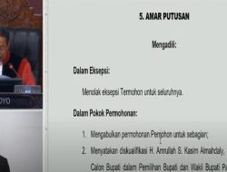 MK Putuskan Pilkada Parigi Moutong Diulang