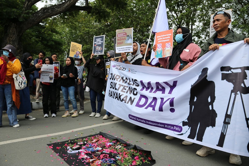 Jurnalis Sulteng Turun ke Jalan, Tuntut Keadilan dan Kebebasan Pers