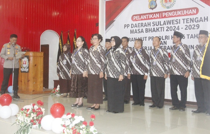 Wakapolda Sulteng Lantik Pengurus PP Polri Masa Bakti 2024-2029