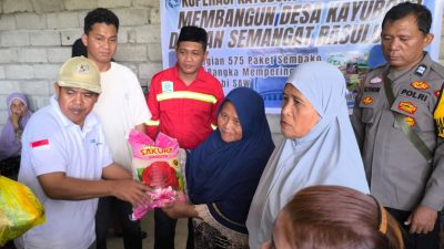 Koperasi Kayuboko Rakyat Sejahtera Peduli Bagikan 575 Paket Sembako ke Masyarakat