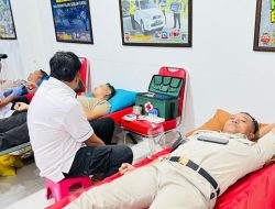 HUT ke-70, Ditlantas Polda Sulteng Hadirkan Kepedulian Lewat Donor Darah