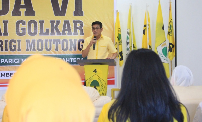 Aklamasi di Musda VI, Erwin Burase Resmi Nahkodai Golkar Parigi Moutong