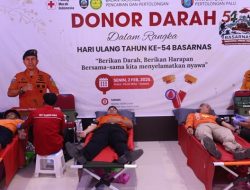 HUT ke-54 Basarnas, Kantor SAR Palu Libatkan TNI–Polri Donor Darah