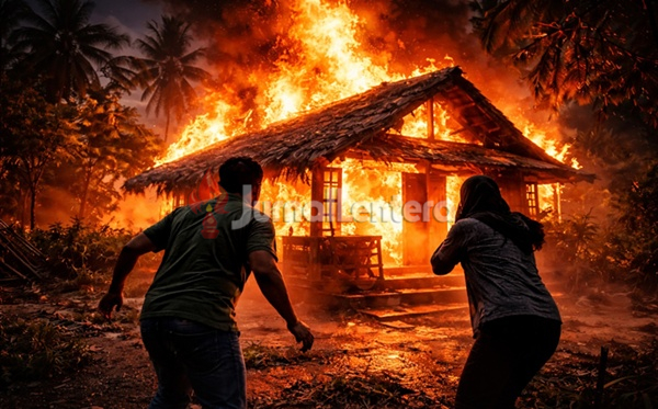Diduga Korsleting Listrik, Rumah Warga Kasimbar Parigi Moutong Ludes Terbakar