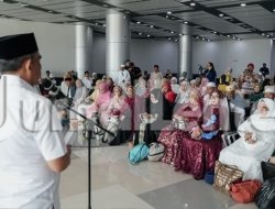 Gubernur Sulteng Sambut Kepulangan 175 Jamaah Haji di Bandara Internasional Mutiara SIS Al-Jufri Palu
